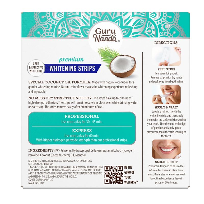 Guru Nanda – Kokos Whitening Strips voor wittere & gladdere tanden