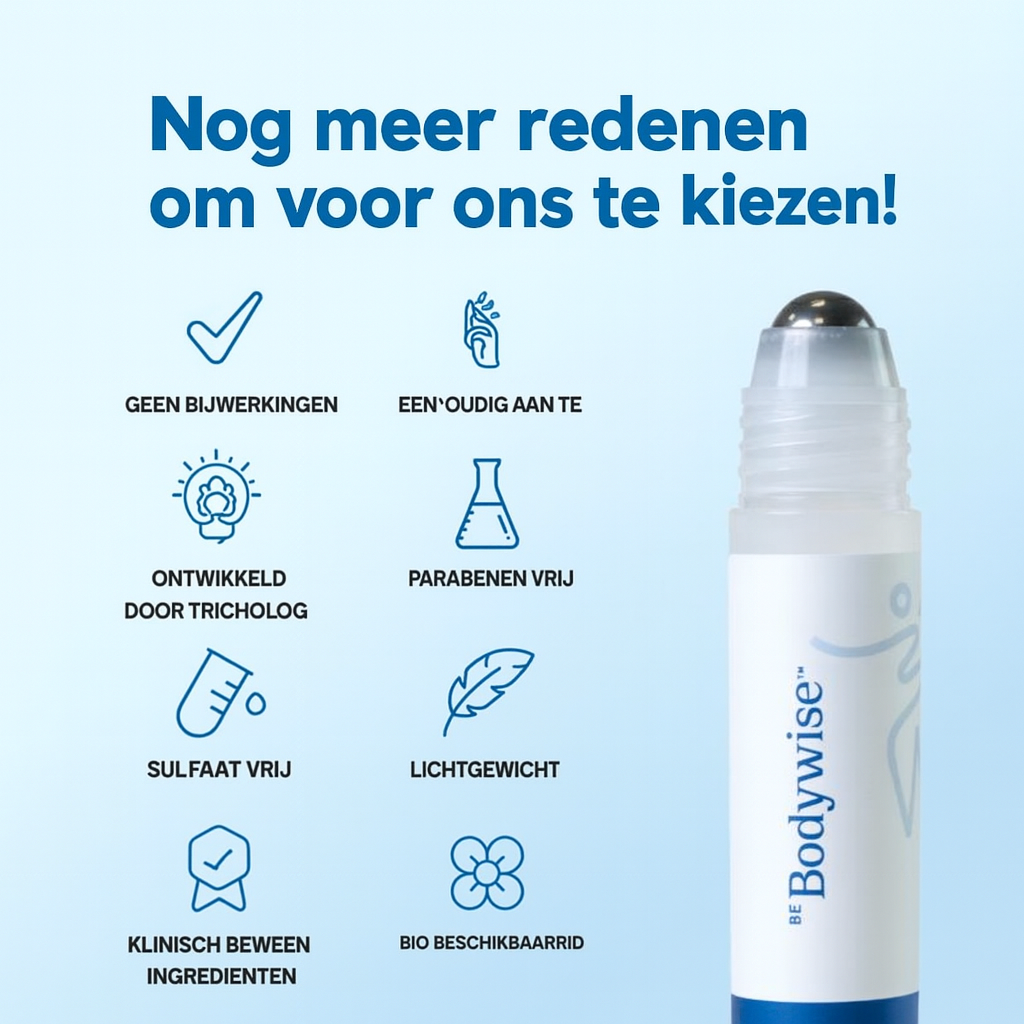 Bodywise – Haargroei Serum Roll-on voor vol haar | 1 + 1 GRATIS