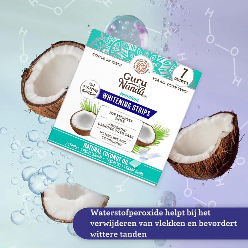 Guru Nanda – Kokos Whitening Strips voor wittere & gladdere tanden