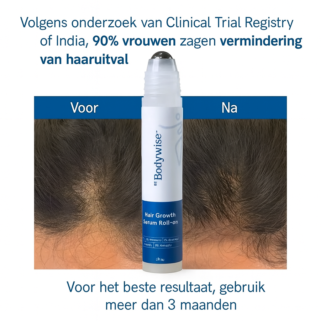 Bodywise – Haargroei Serum Roll-on voor vol haar | 1 + 1 GRATIS